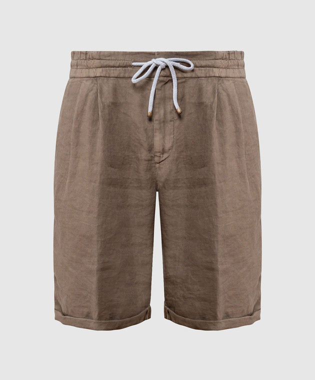 Brunello Cucinelli - Beige linen shorts M243DU0020 - shop