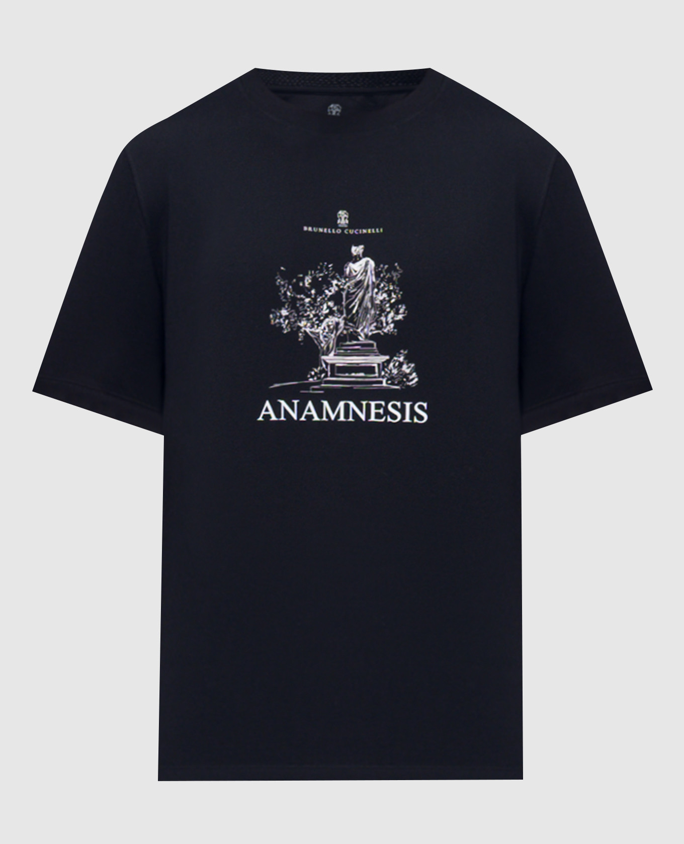Blue t-shirt with Anamnesis print Brunello Cucinelli