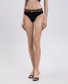 Versace Black Greca swimsuit panties ABD01093A232185