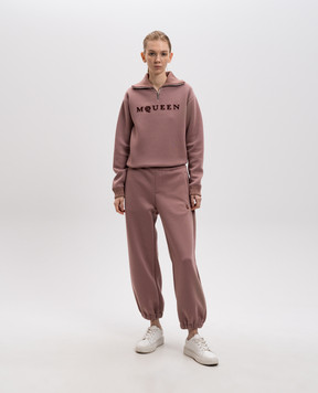Alexander McQueen Brown sweater with textured logo 815576QLAEB