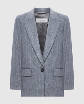 Peserico Gray striped jacket with wool S0161601969