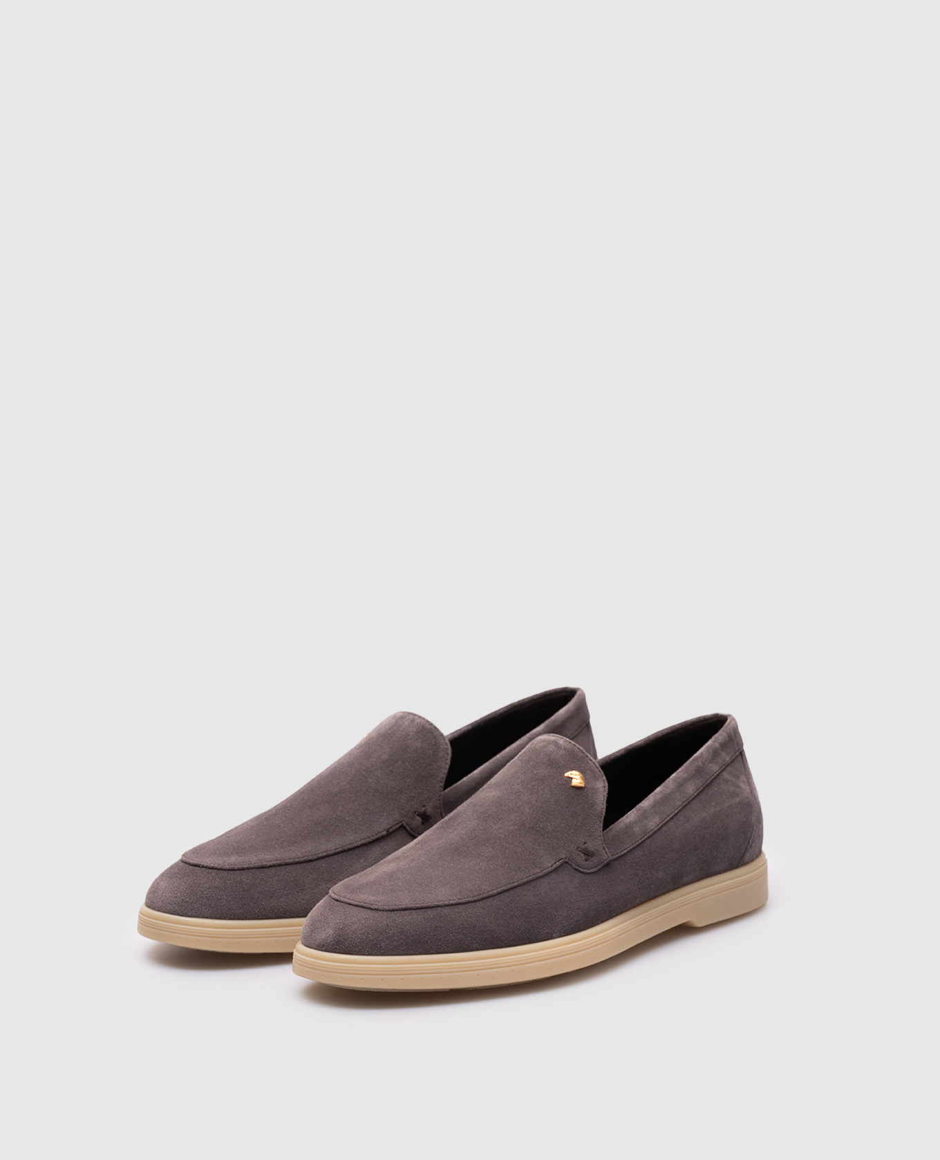 

Grey suede loafers with emblem Stefano Ricci