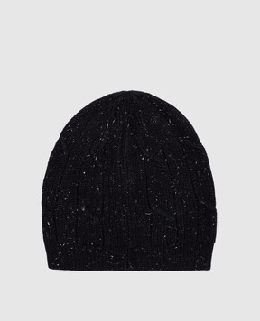 Peserico Black hat with wool, silk and cashmere with lurex S36185F0709095