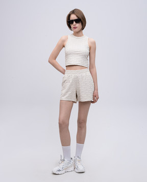Off-White Beige top with logo pattern OWAD26JS25JER001