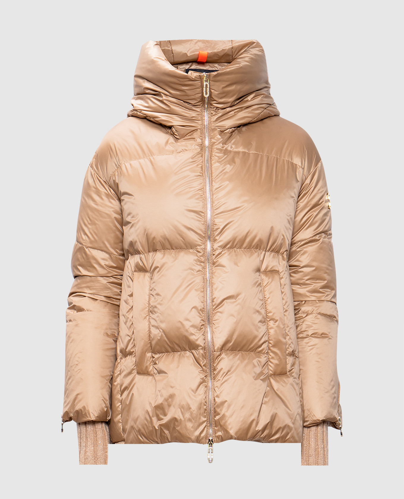 

Beige quilted down jacket with logo Stilnology