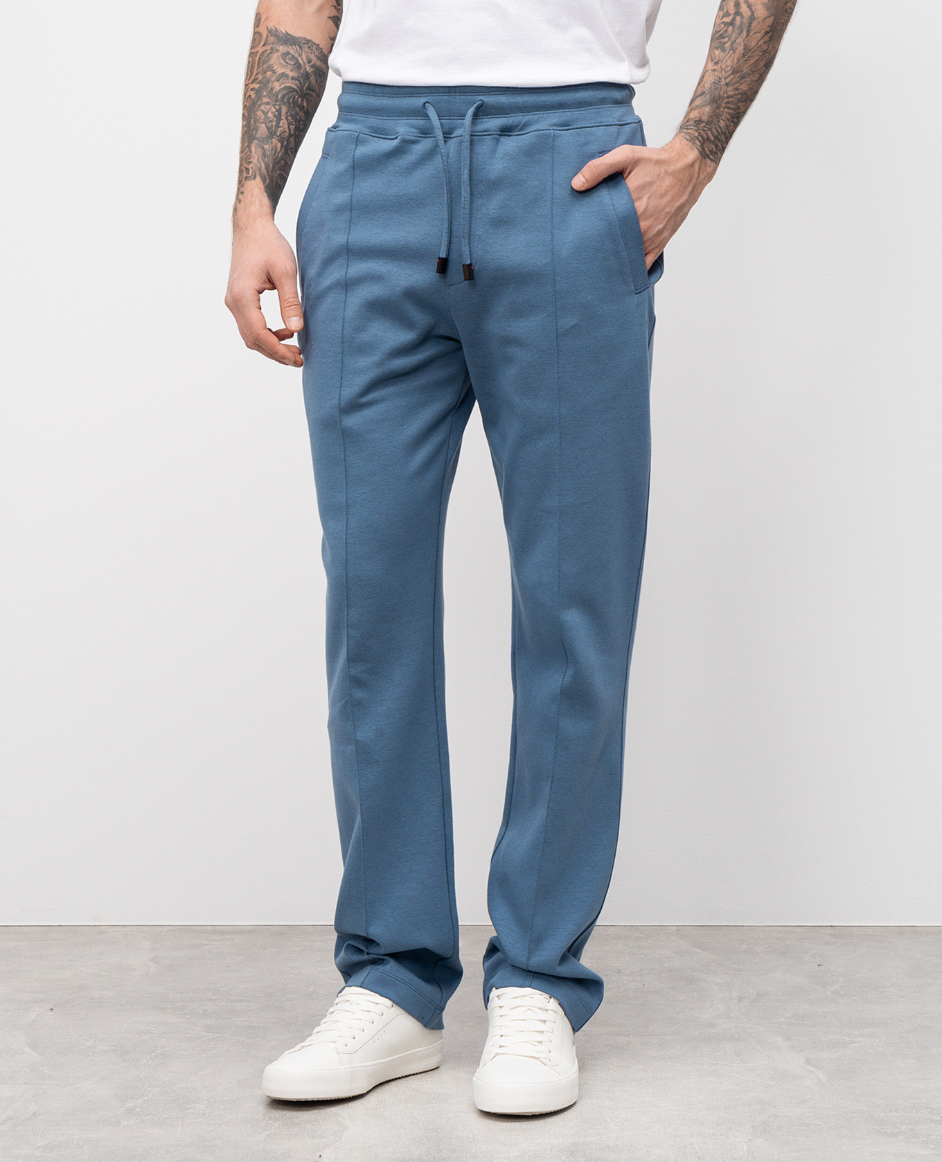 

Blue sweatpants with logo emblem ISAIA, Light blue