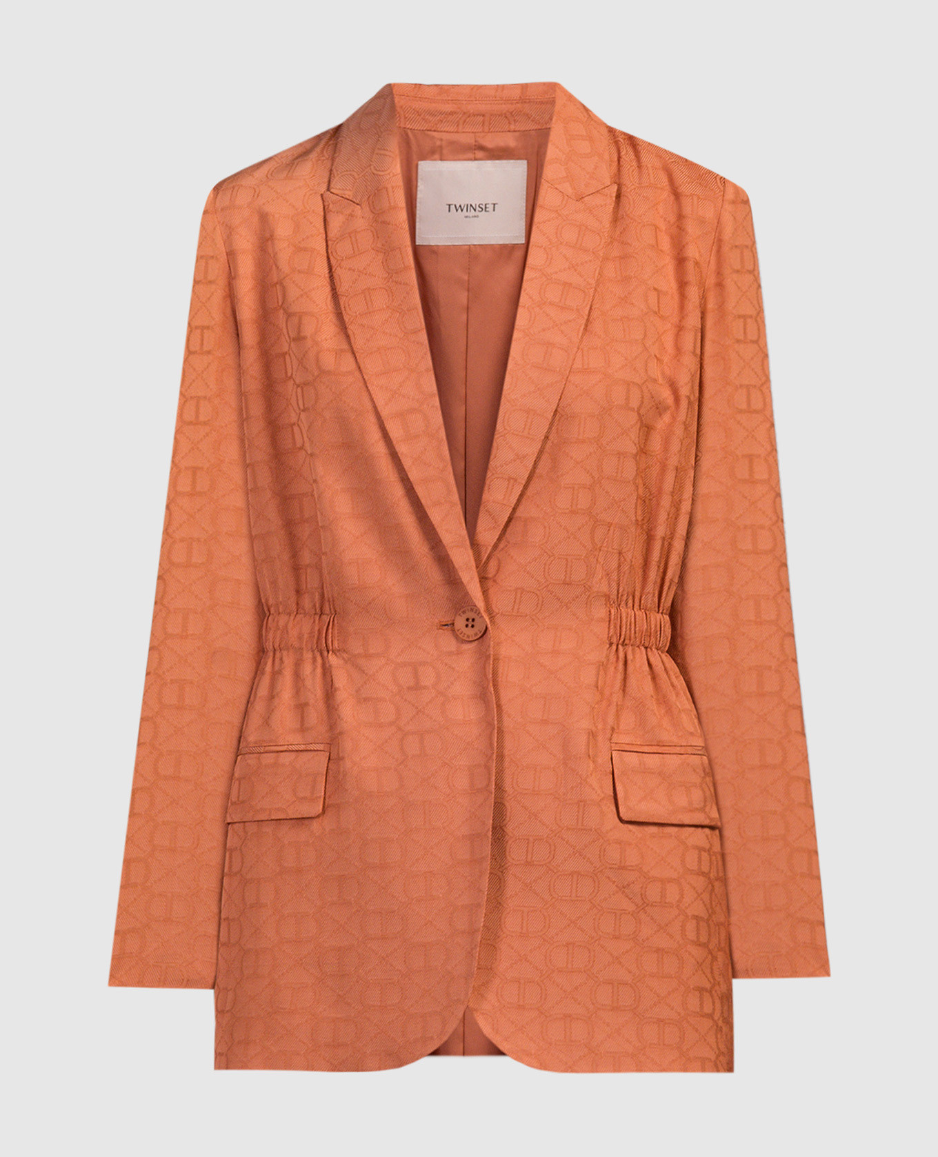 

Orange jacket with Oval-T logo pattern Twinset