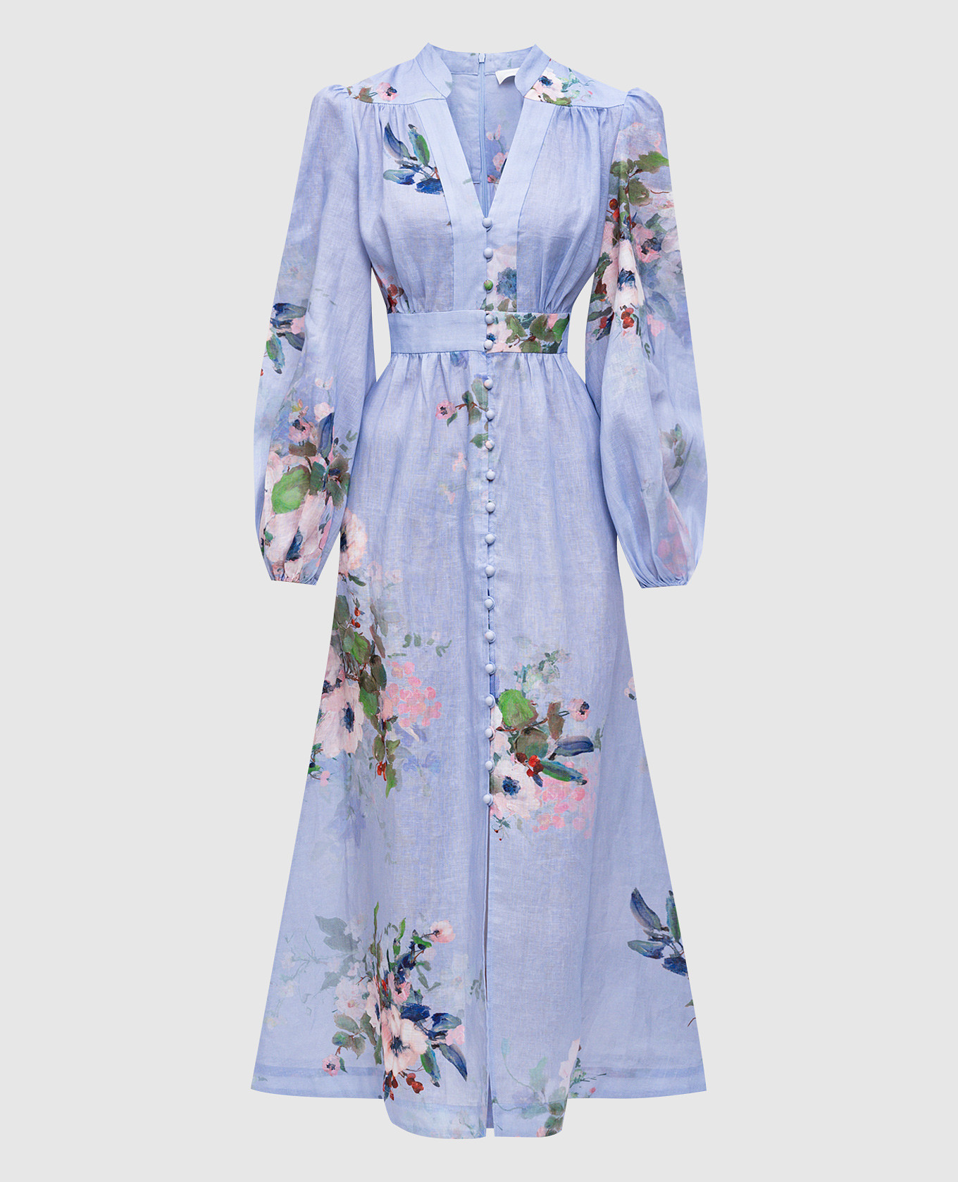 

Everley blue linen midi dress Zimmermann, Light blue