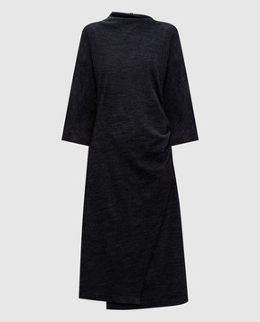 Peserico Gray midi dress with wool S02097J007551