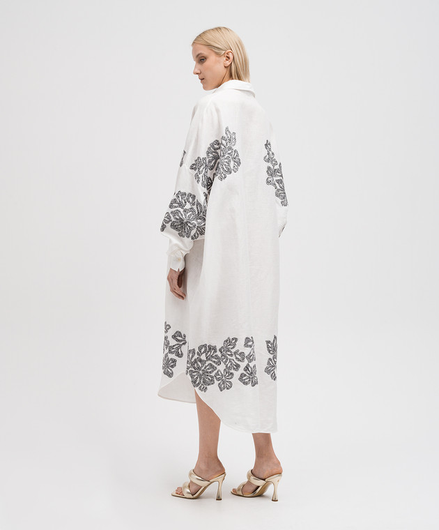 Ermanno Scervino - White linen shirt dress with floral embroidery D444Q618EJH - shop with European delivery at Symbol Ermanno Scervino - White linen shirt dress with floral embroidery D444Q618EJH - shop with European delivery at Symbol