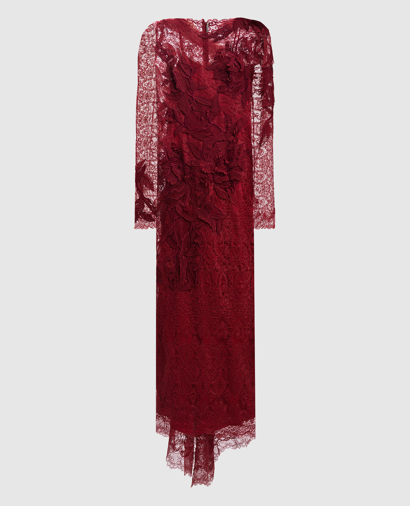 

Red lace maxi dress with silk Ermanno Scervino, Красный