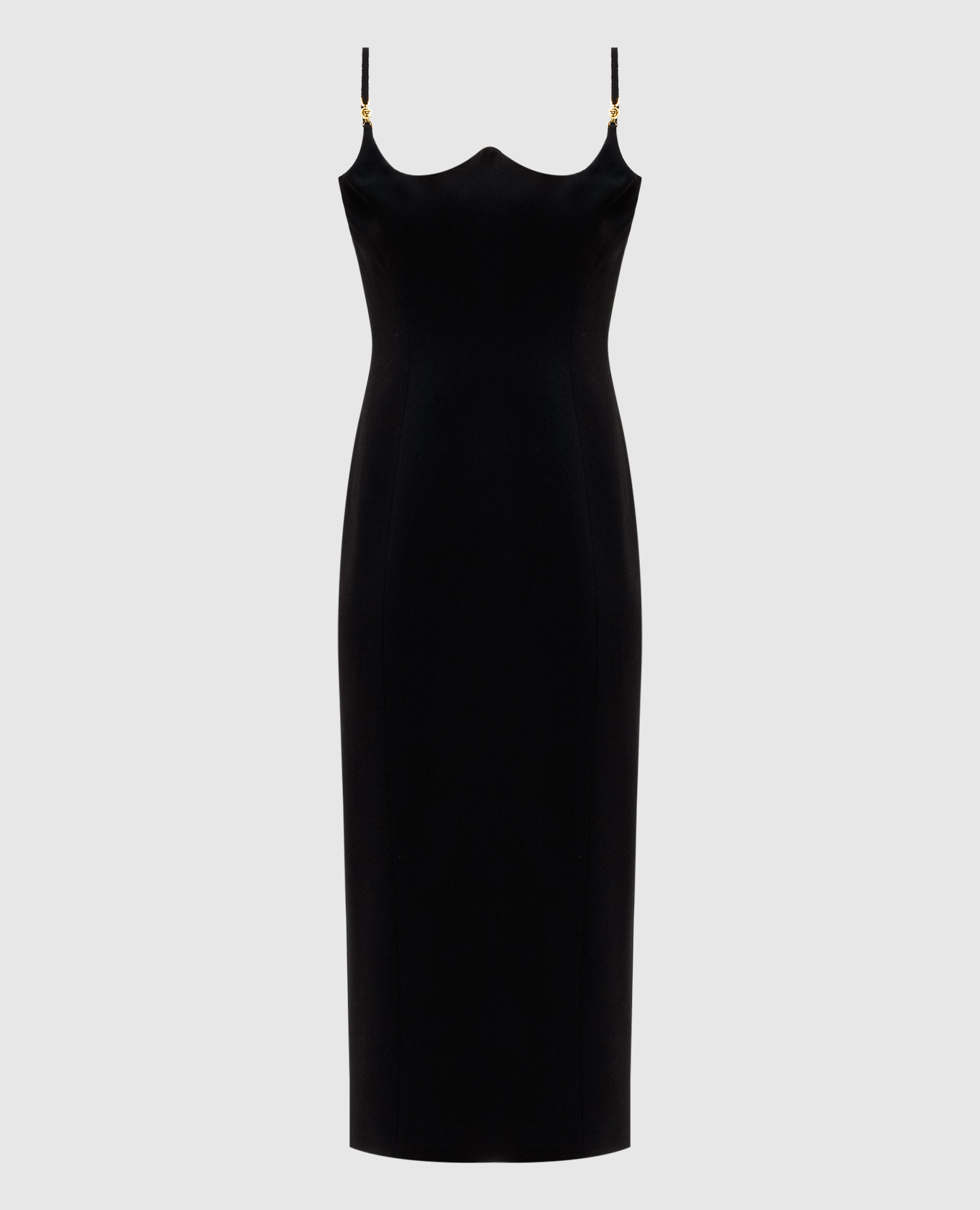 

MEDUSA '95 black midi dress with metallic logo Versace