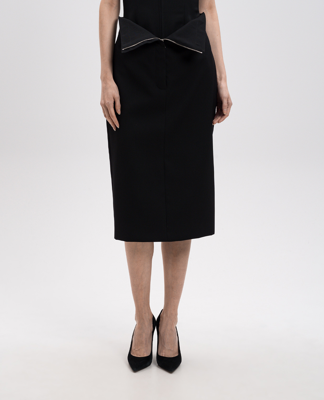 

Black wool midi skirt with asymmetric top Alexander McQueen