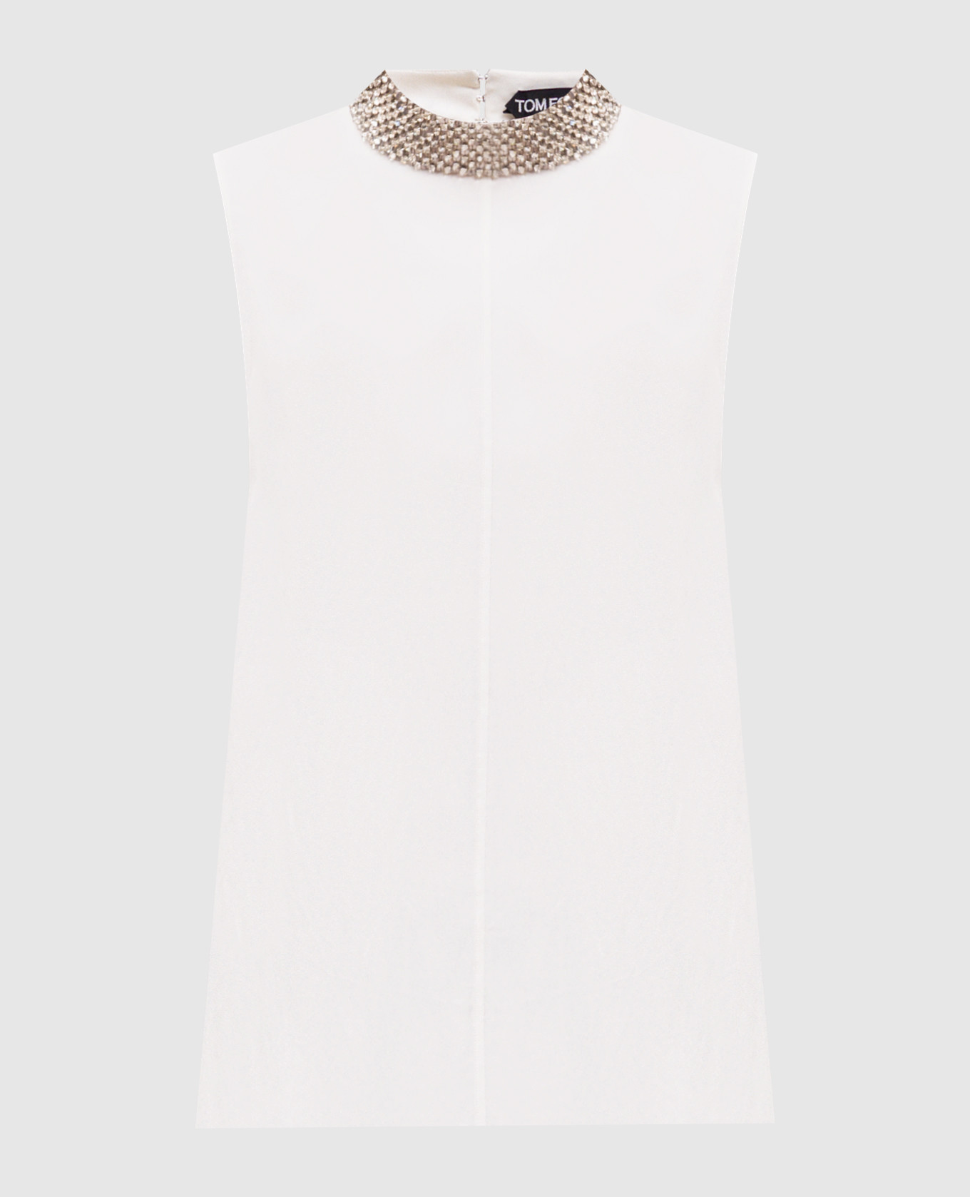 

White silk top with crystals Tom Ford