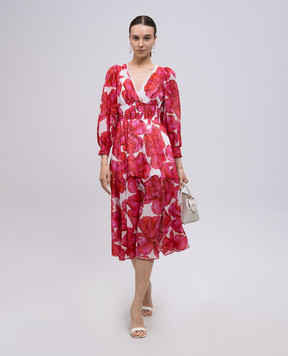 Charo Ruiz Pink Fata dress with floral print 252615