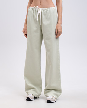 Maison Margiela MM6 Green pants with logo embroidery S62KB0235S30653