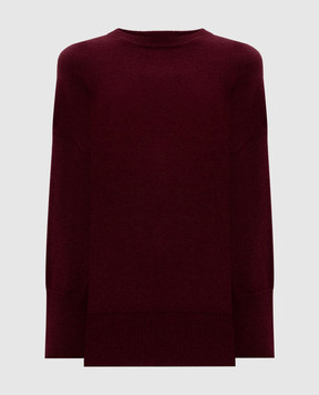 Brunello Cucinelli Burgundy cashmere jumper with monil chain M12707300P