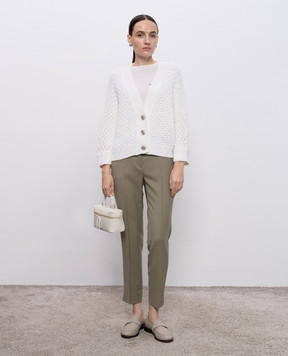 Peserico Khaki pants with brand patch P0471803472