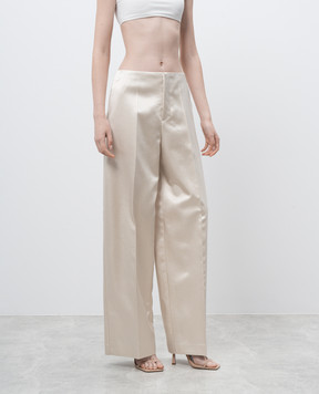 Philosophy di Lorenzo Serafini Beige pants with shiny texture V03010723