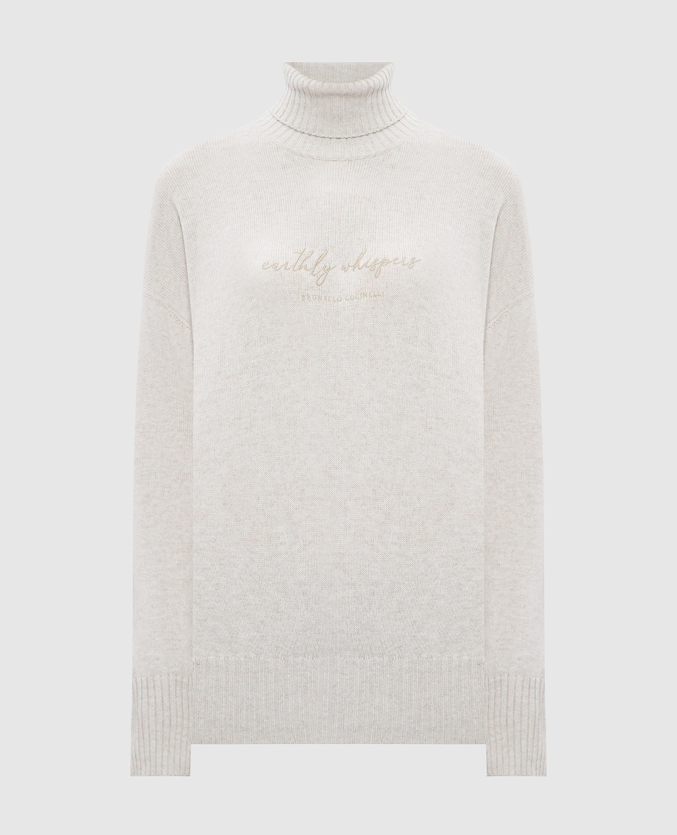 

Gray wool, cashmere and silk sweater with logo embroidery Brunello Cucinelli, Grey