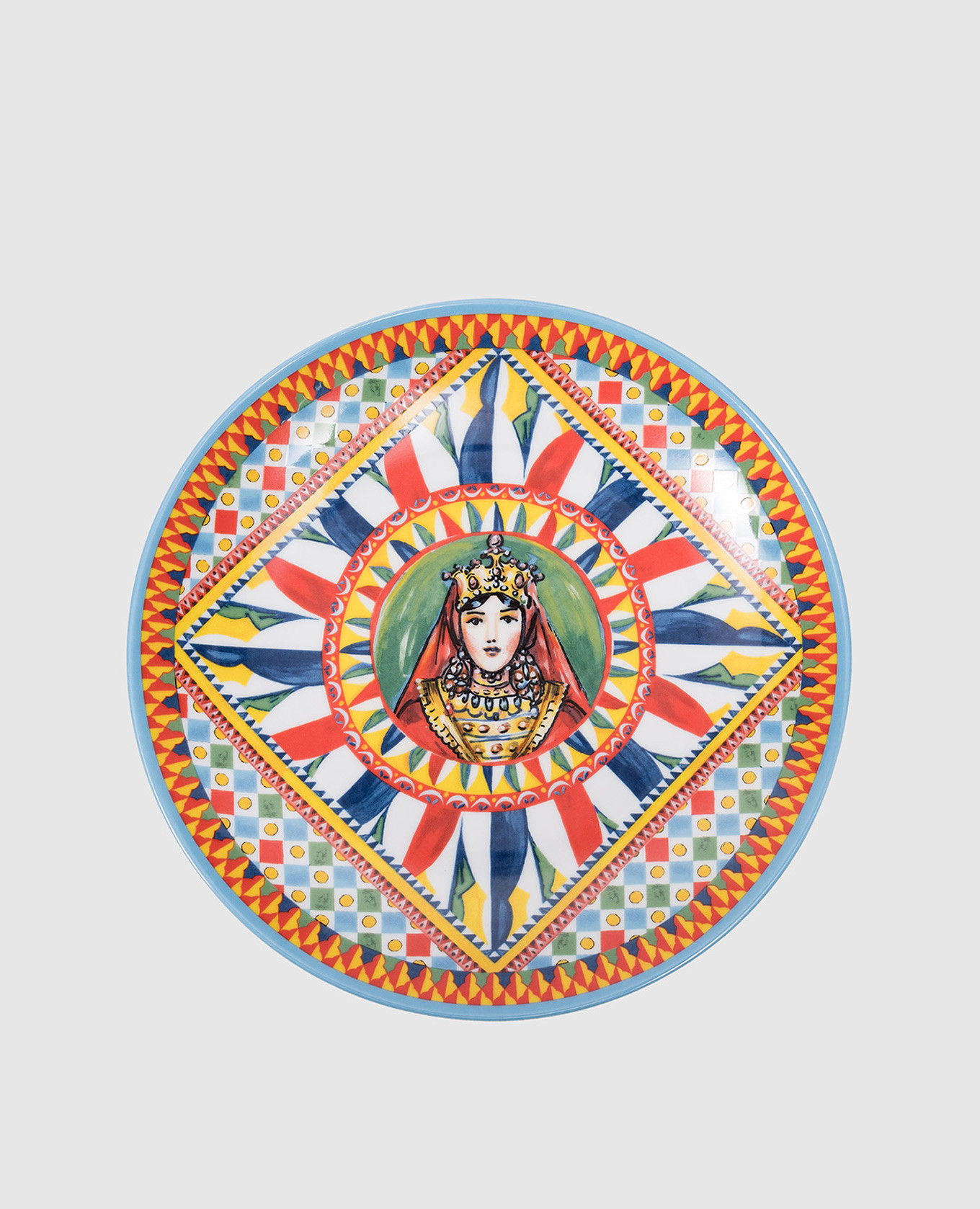

A set of porcelain dinner plates in Carretto Siciliano print Dolce&Gabbana, White