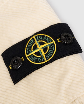 Stone Island Kids' beige corduroy joggers with logo patch K2S163100005S019914
