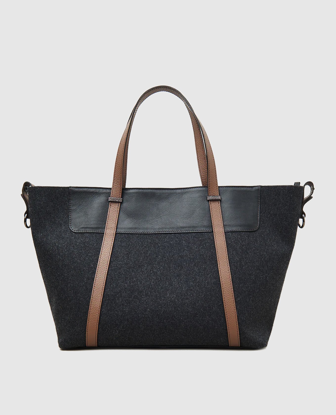 

Gray combination tote bag with monil chain Peserico, Серый