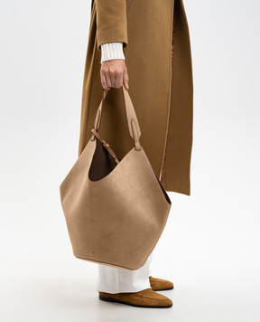 Khaite Beige suede Lotus bag HAITEBAG