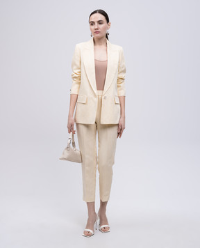 Peserico Yellow linen pants with monil chain P0407201920