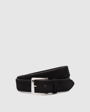 MooRER Black GAREY nubuck belt GAREYNKM