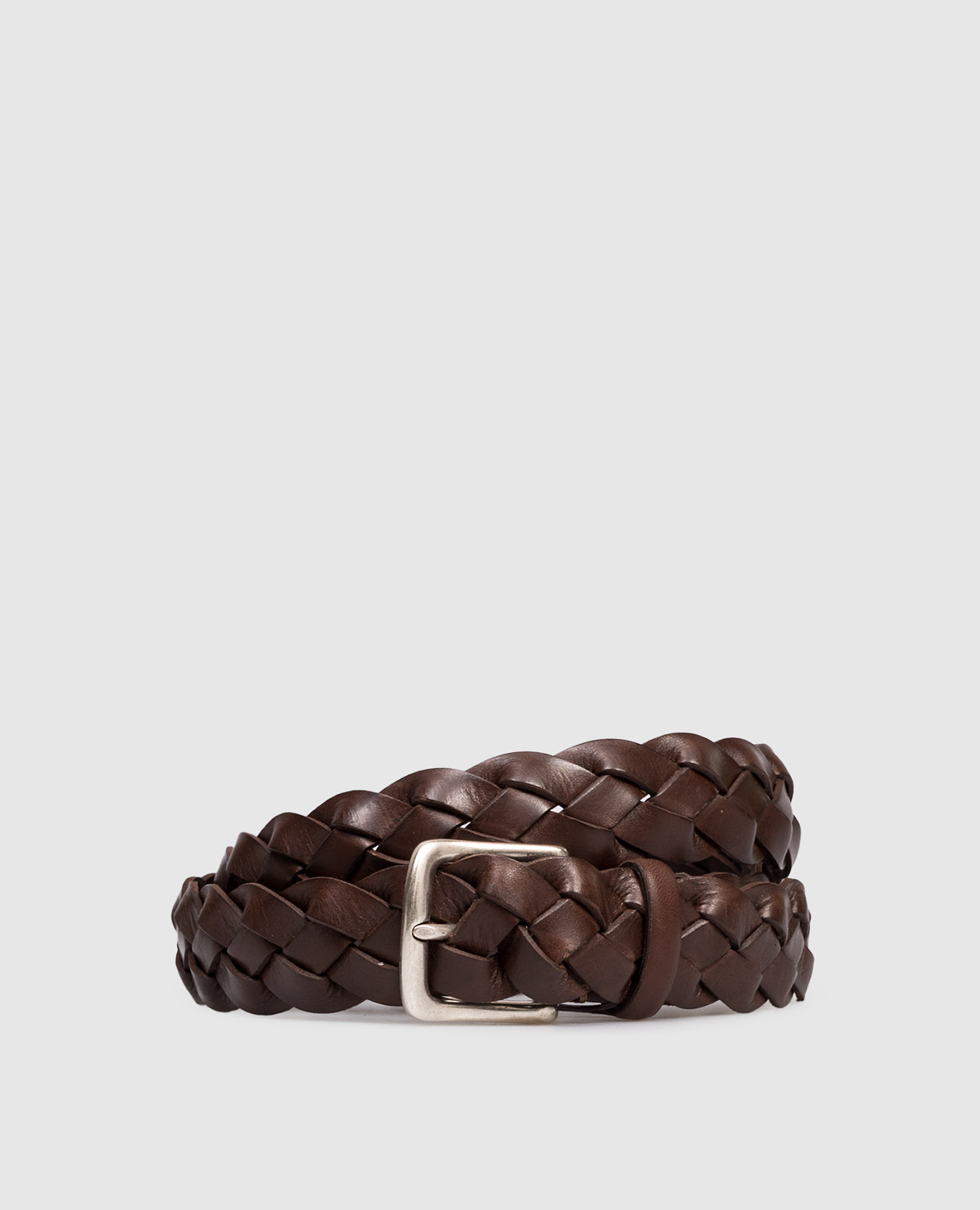 

Brown leather braided belt SHELDON MooRER