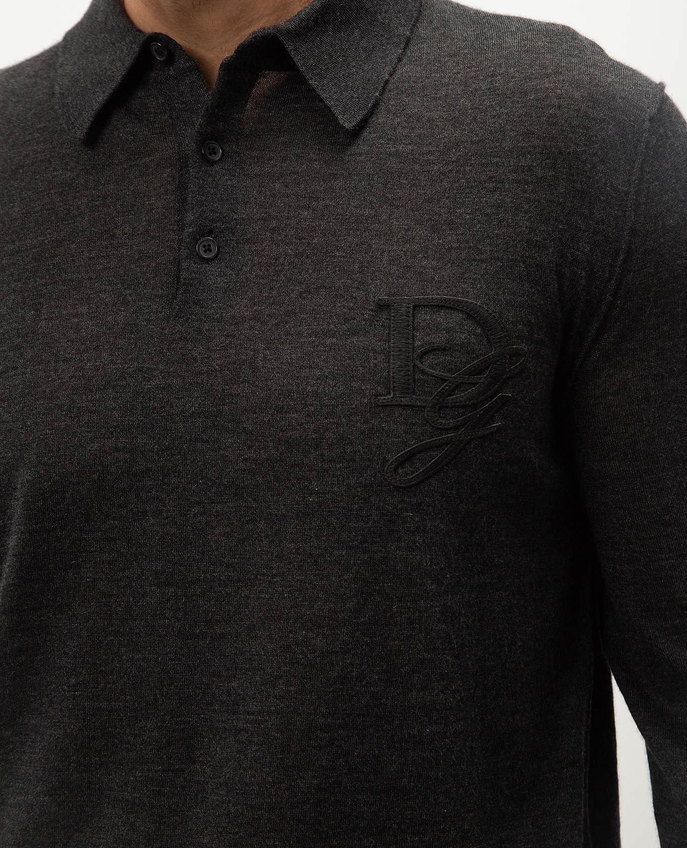 

Gray cashmere polo with DG logo patch Dolce&Gabbana, Grey