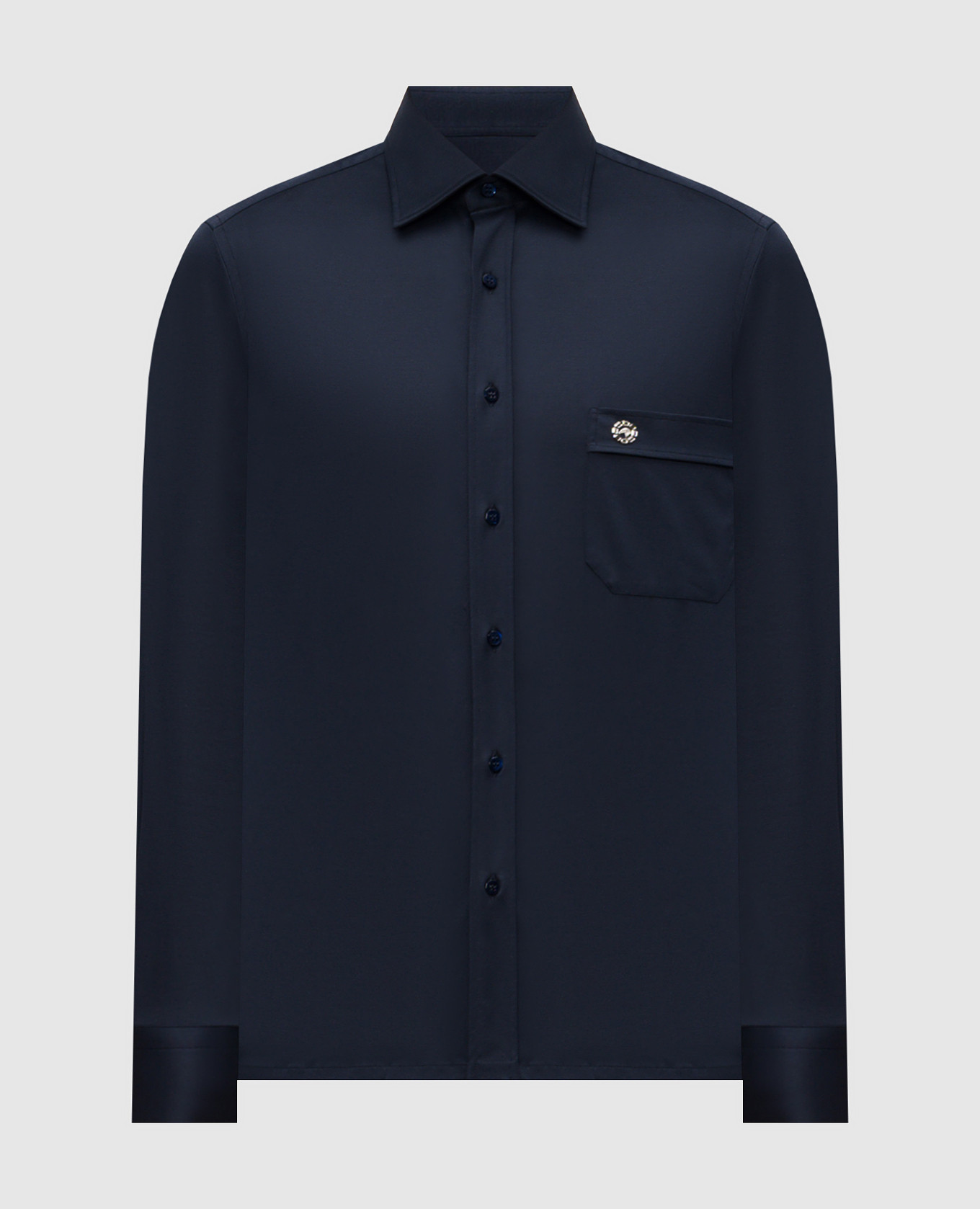 Blue shirt with emblem Stefano Ricci