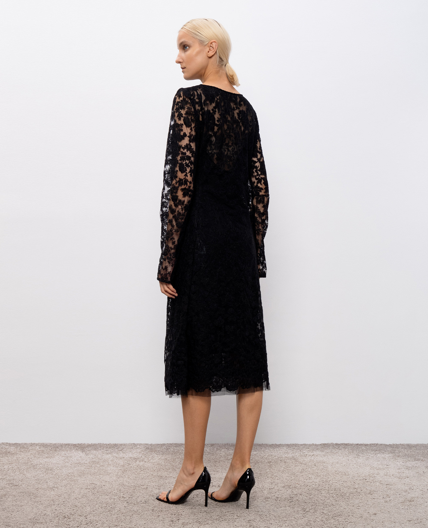 Black lace midi dress Ermanno Scervino 4