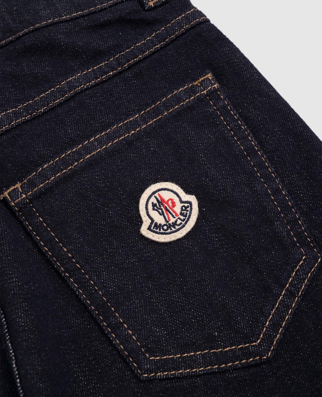 

Kids' blue jeans with logo patch Moncler ENFANT
