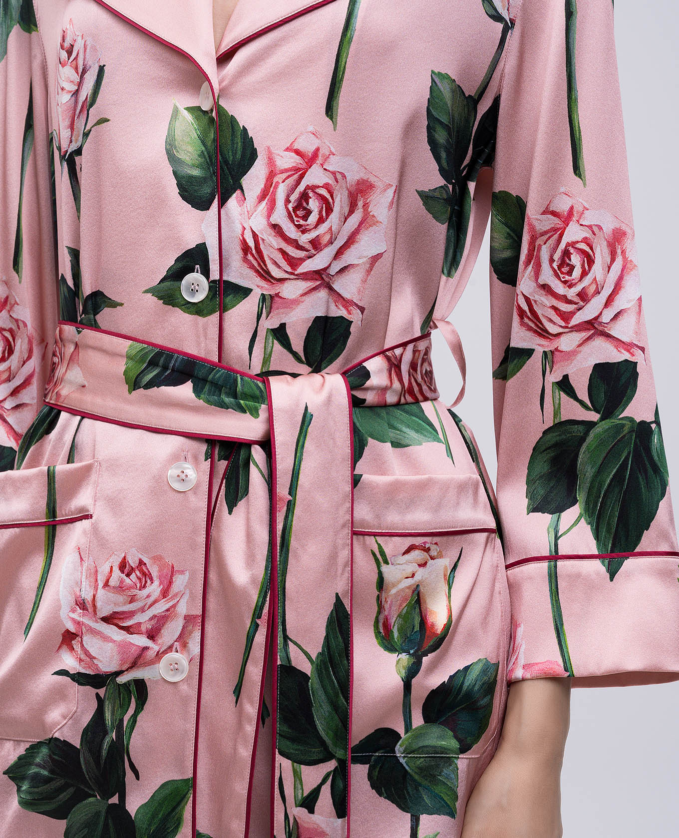 

Pink silk blouse with floral print Dolce&Gabbana