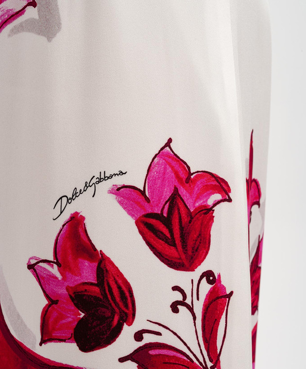 Dolce&Gabbana - White silk skirt with Majolica print