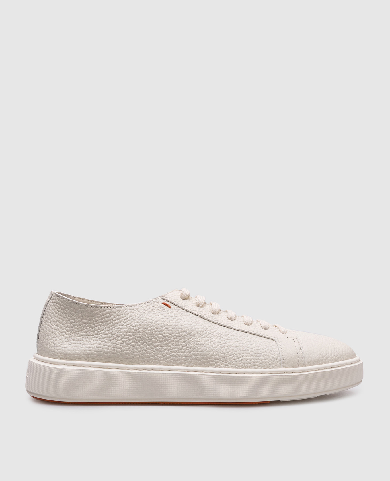 

BIKING white leather sneakers with logo patch Santoni