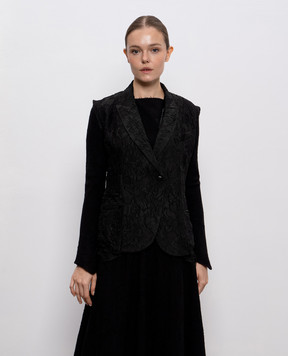 Marc Le Bihan Black vest with floral pattern 2208