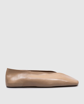 Jil Sander Beige leather ballet flats J57WZ0001P8226