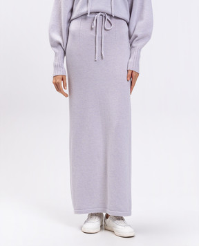 Twinset Gray wool and cashmere maxi skirt 252TF3042