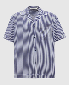 Palm Angels Blue striped shirt with logo PWGG005S25FAB001