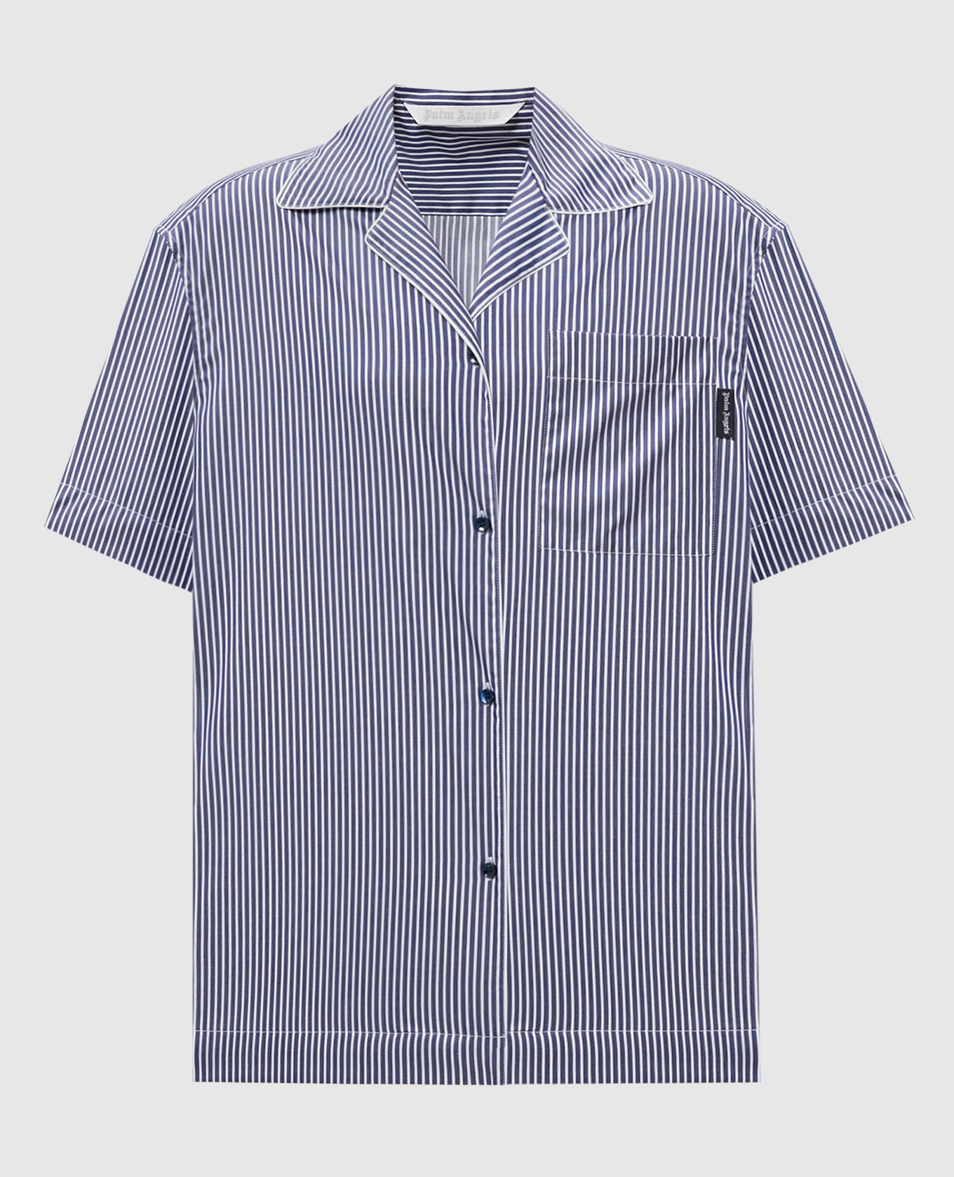 Blue striped shirt with logo Palm Angels