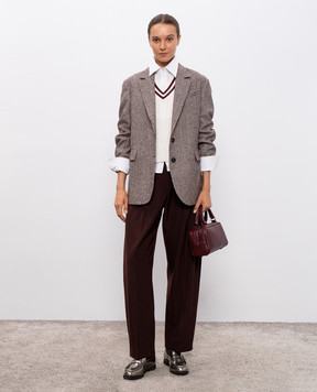 Brunello Cucinelli Burgundy wool pants MA033P9039