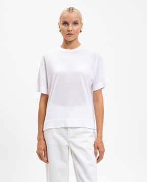 John Smedley DANBY white t-shirt with slits DANBY