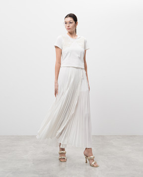 Twinset White pleated skirt with a smell 251TP2424