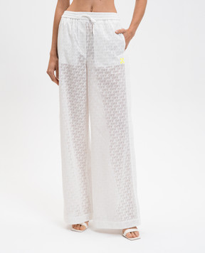 Off-White White pants with Off logo pattern 2CA196T25FAB001