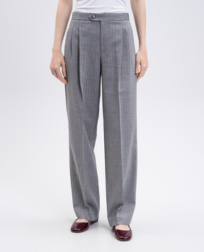 Twinset Gray wool patterned pants 252TP2632
