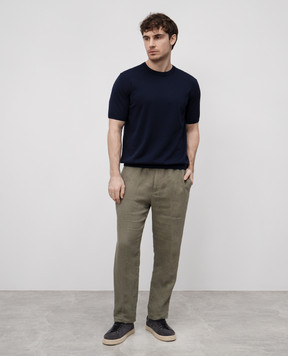 Canali Khaki linen pants SG0320291695