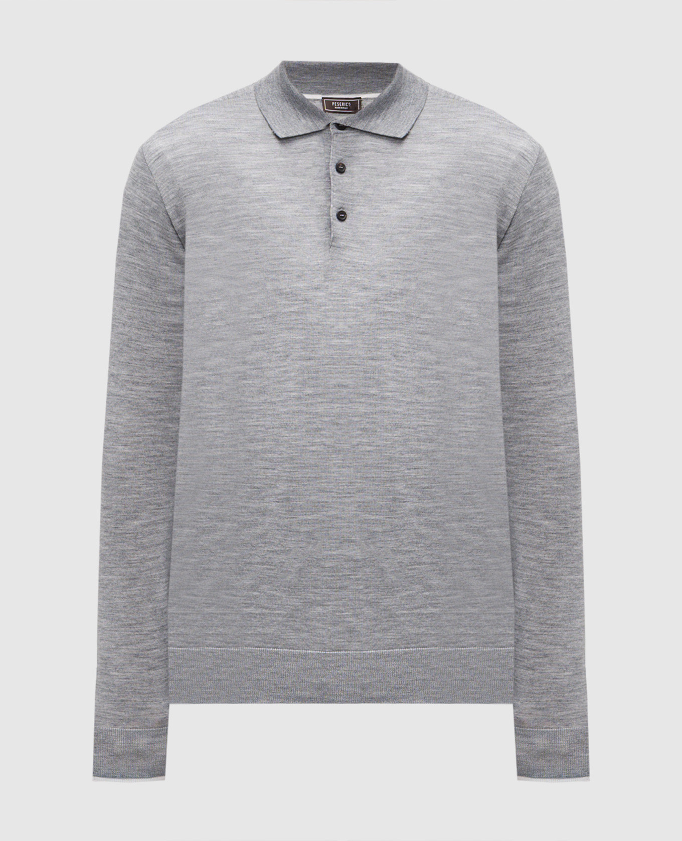 

Grey melange wool polo shirt Peserico